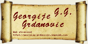 Georgije Grdanović vizit kartica